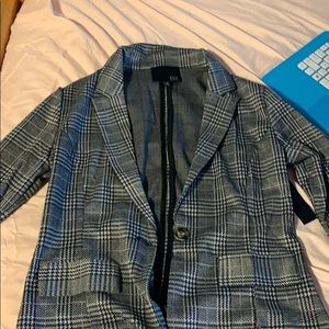 Black and White Plaid Blazer